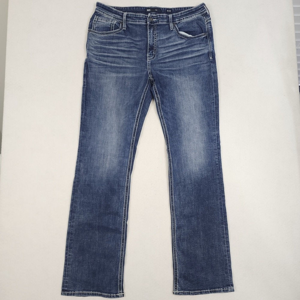 BKE Buckle Jake Jeans Mens 38x36 Blue Medium Wash Denim Mid Rise Straight Leg